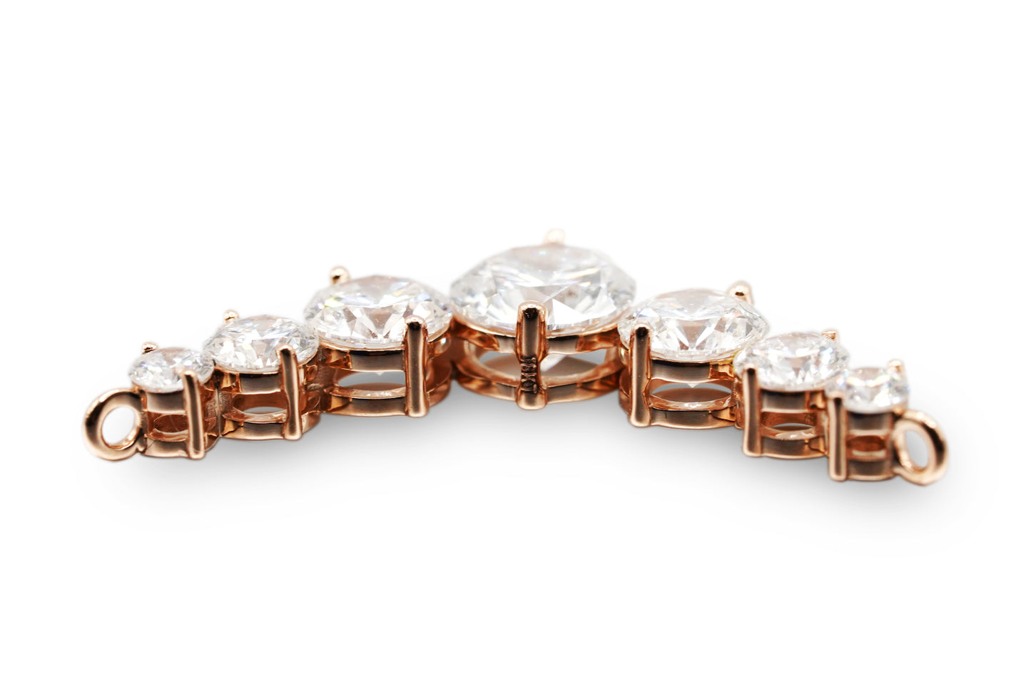 Round Cut 7 Stone Pendant 3ct Lab Grown Diamond With 18K Gold Settings, White, Yellow, Rose Gold