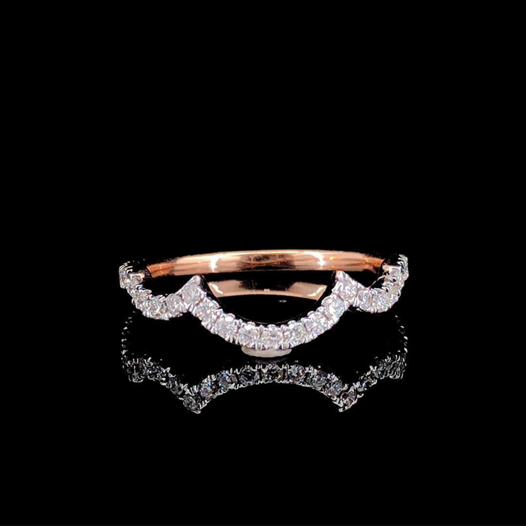 Curved Shape Eternity Wedding Band .40ct Lab Grown Diamond With 18K Gold Settings, White, Yellow, Rose Gold