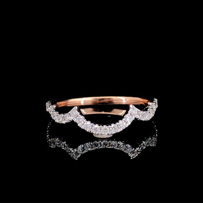 Curved Shape Eternity Wedding Band .40ct Lab Grown Diamond With 18K Gold Settings, White, Yellow, Rose Gold