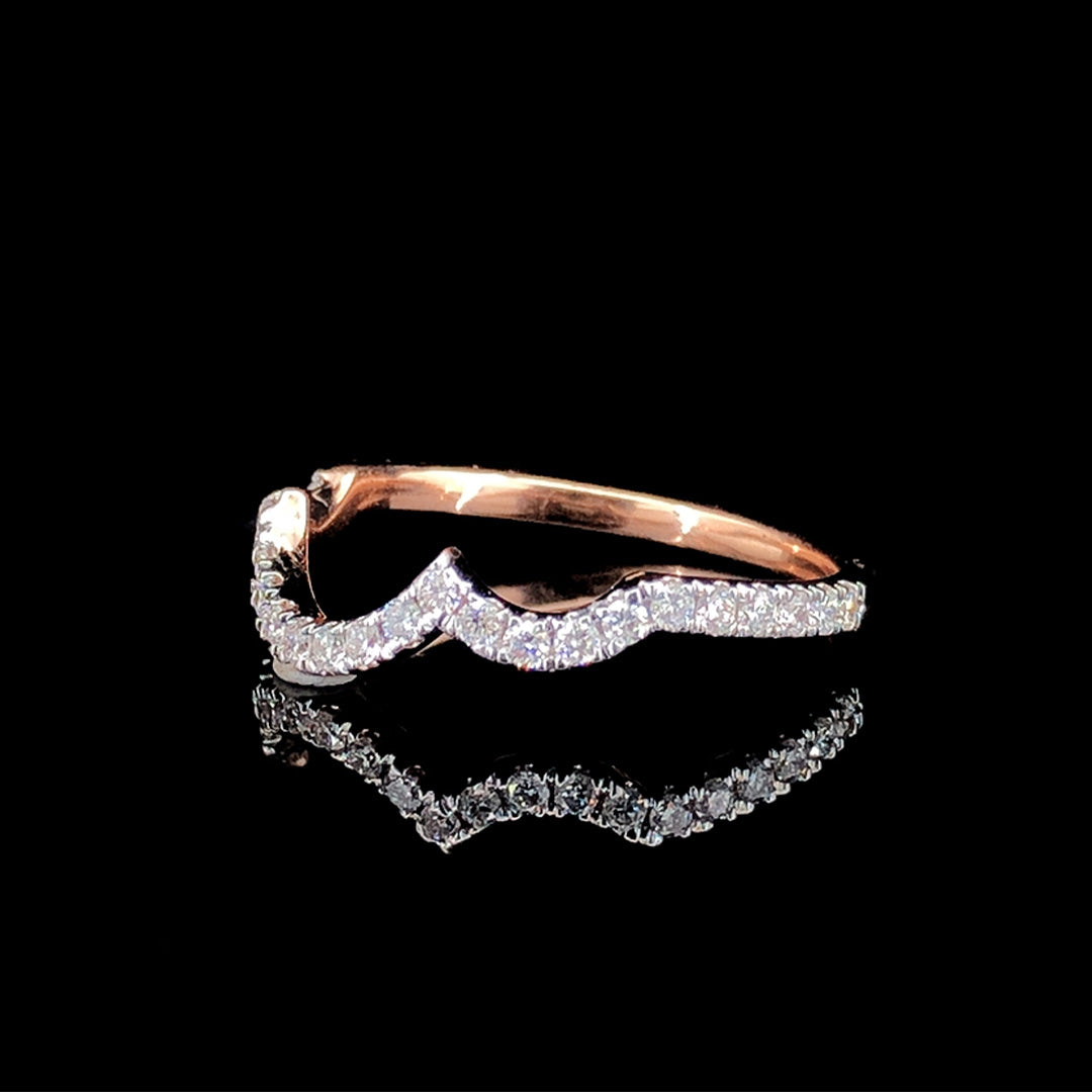 Curved Shape Eternity Wedding Band .40ct Lab Grown Diamond With 18K Gold Settings, White, Yellow, Rose Gold