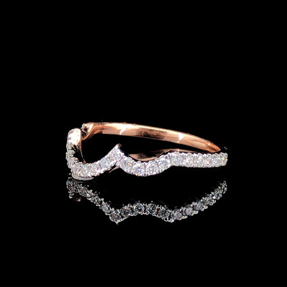 Curved Shape Eternity Wedding Band .40ct Lab Grown Diamond With 18K Gold Settings, White, Yellow, Rose Gold